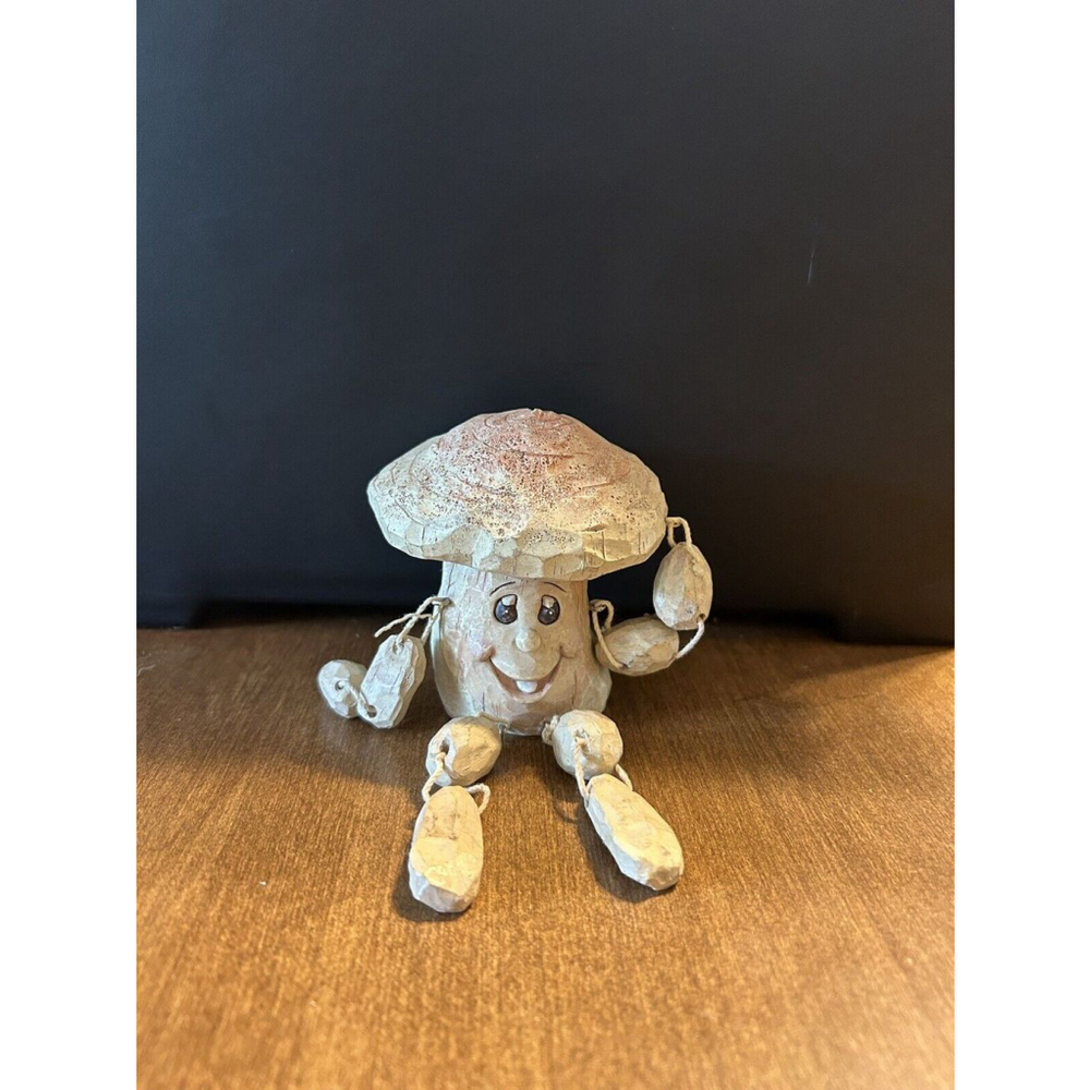 Vtg Anthropomorphic Resin Mushroom Shelf Sitter Figurine Vegetable Food Decor